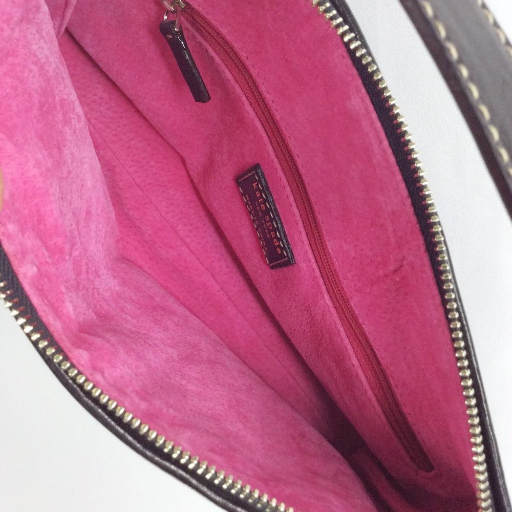 Kate Spade New York‎ Quilted Shoulder Bag Purse Black Pink Suede Lining - Picture 8 of 10